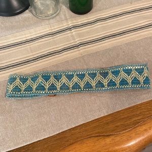 Jennifer behr silver/ blue beaded headwrap.